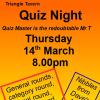 Poster Quiz Night at Triangle Tavern 14th March 2024