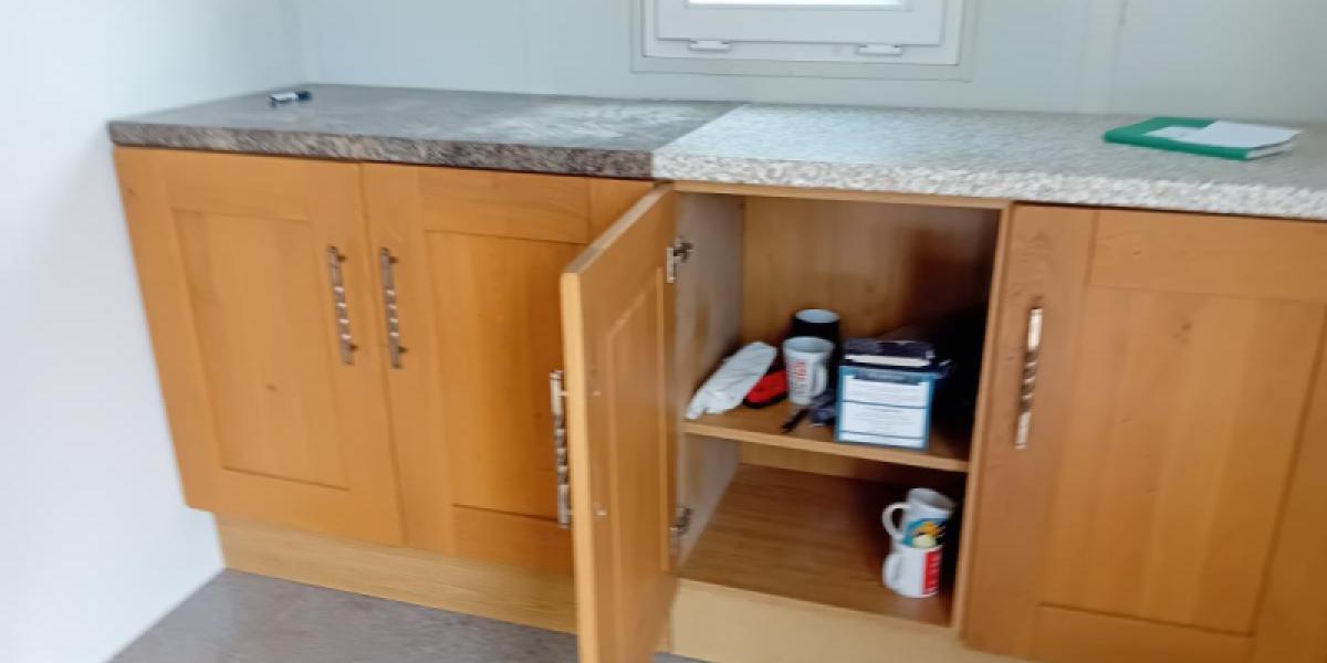 Storage cabinets with work surface pic