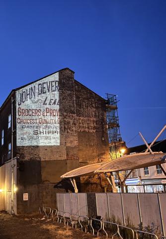  Projected onto wall