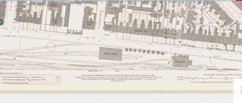Image OS Map 1895 showing shed and turntable