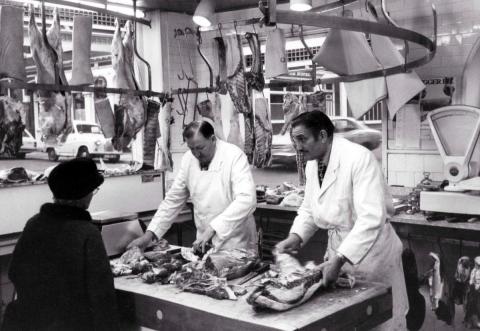 Sid Cook & my Grandad Billy Cooper in the shop CREDIT: Mark Billy Kooper