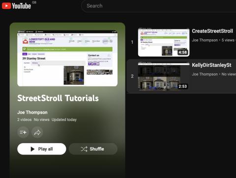 YouTube screen
