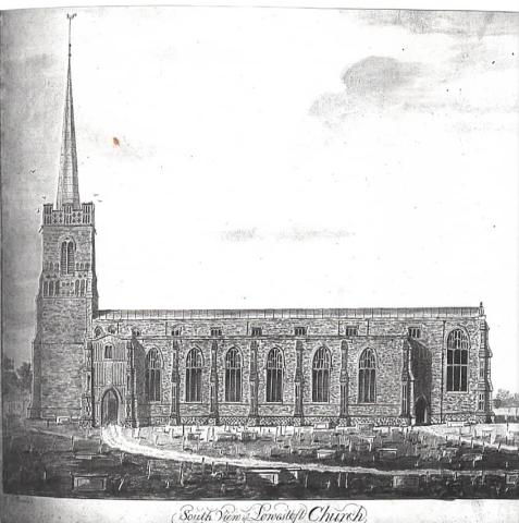 An ink-and-wash study created by Richard Powles in 1785, which is present in the Isaac Gillingwater collection of illustrations (c. 1800) held by Suffolk Archives (acc. ref. no. 193/2/1).