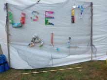 Use It All Banner made from recyclable things